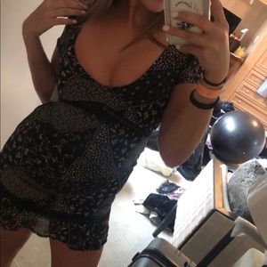 TAGS on cute floral print black dress